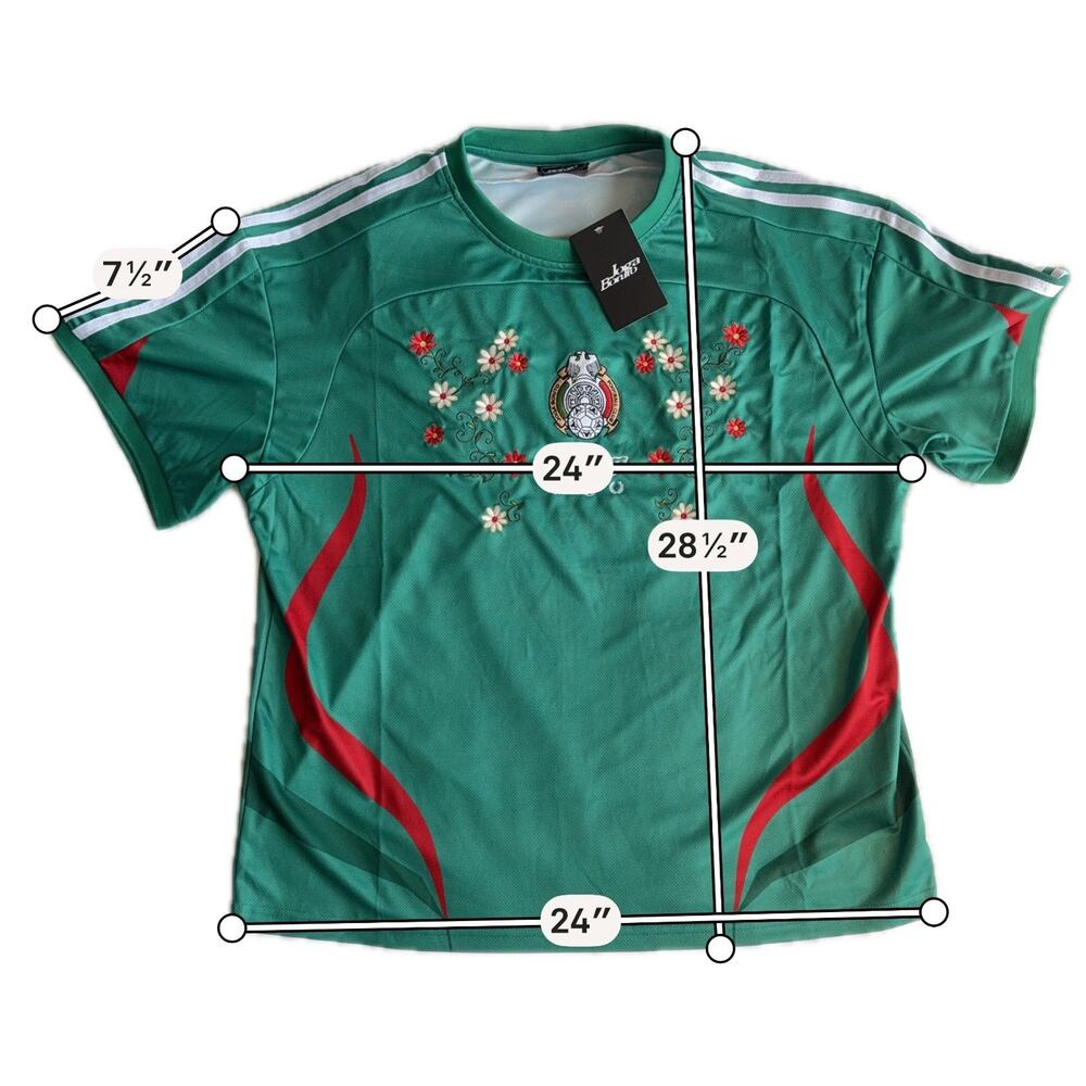 Joga Bonito Mexico Embroidered Soccer Jersey Green Floral #10 Men’s L NWT - Picture 2 of 5